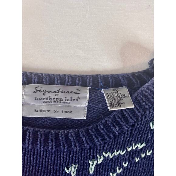Signatures Northern Isles Hand Knit USA 4th Americana Sweater AS IS Wounded Bird - Picture 6 of 16